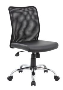 Boss Mesh Back Chair with Caressoft Seat and Chrome Base (B6115C-CS)