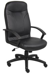 Boss High Back LeatherPlus Chair with Polypropylene Arms (B8401)