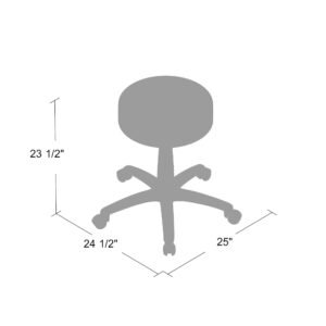 Boss DOT Armless Backless Rolling Stool in Black Vinyl (B210V)