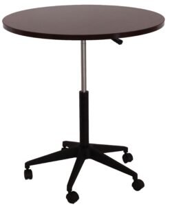 Boss 32" Height-Adjustable Mobile Round Table, Mahogany (N30)