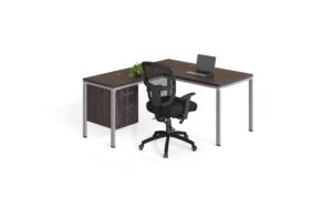 Boss Simple System 66" x 24" L-Desk with Return & Pedestal (SGSD029-102)
