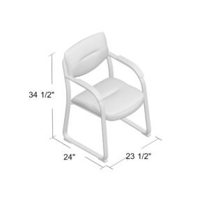 Boss LeatherPlus Sled Base Guest Chair with Padded Arms (B9519)