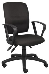 Boss Multi-Function Black Crepe Office Chair with Loop Arms (B3037-BK)