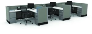 Office Star SIS 3-Person 6' x 6' Low-Panel Cubicle Set (SYSTYP303-S1W)