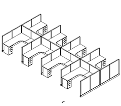 Friant System 2 8-Person Cubicle Clusters (F2-8000 Series Typicals)