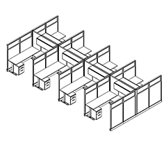 Friant System 2 Eight-Person 6' x 6' Sit-Stand Cubicles (F2-8010)