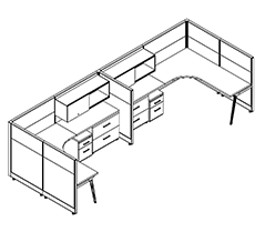 Friant Novo Two-Person Cubicle Workstations – 20 Typical Layouts