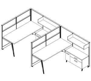 Friant Novo FH-2018 Two-Person 6' x 6' Cubicle Cluster