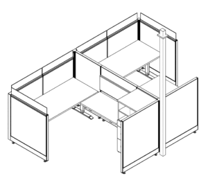 Friant Novo FH-2020 Two-Person 6' x 9' Cubicle Cluster