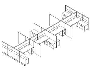 Friant Novo FH-8009 Eight-Person Cubicle Cluster