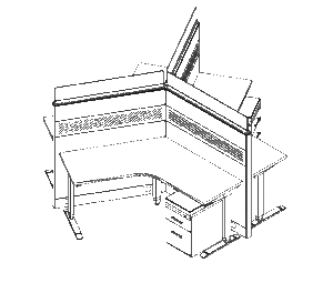 Friant Interra 3-Person Cubicle Clusters (FI-3000 Series Typicals)