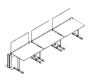 Friant My-Hite FMH-3000 Three-Person Sit-Stand Bench, 4' x 2.5'