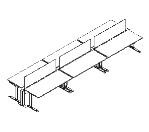 Friant My-Hite FMH-6000 6-Person Sit-Stand Bench, 6' x 2.5' Desks