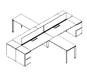 Friant Verity 4-Person Open-Plan Benching (FV-4000 Series Typicals)