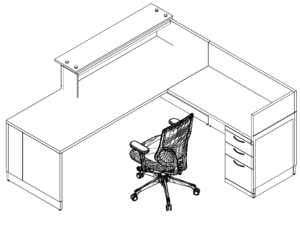 Friant Willow Reception Desk Layouts (FW-1000 to FW-1003)