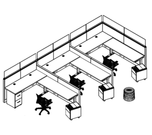 Friant Interra Cubicle with Window Tiles